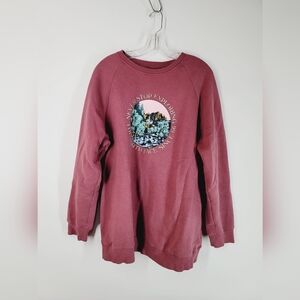 North Face Women's Maroon Graphic Sweatshirt XXL